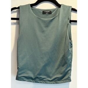 THE WORKSHOP Womens S Green Sleeveless Crop Top Style TW1010